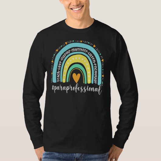 Paraprofessional Life Rainbow Teacher T-shirt (Voorkant)