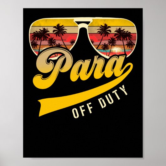 Paraprofessional Para Off Duty Sunbril Beach Poster (Voorkant)