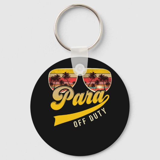 Paraprofessional Para Off Duty Sunbril Beach Sleutelhanger (Voorkant)