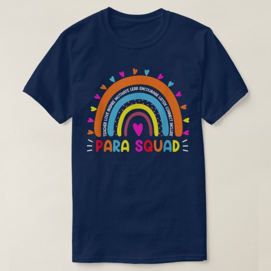 Paraprofessional Para Squad leraar Crew Boho Rain T-shirt (Design voorkant)