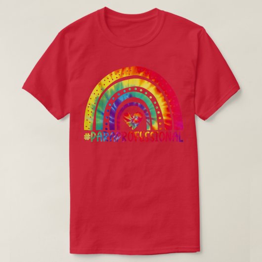 Paraprofessional Para Squad Tie Dye Rainbow Back T T-shirt (Design voorkant)