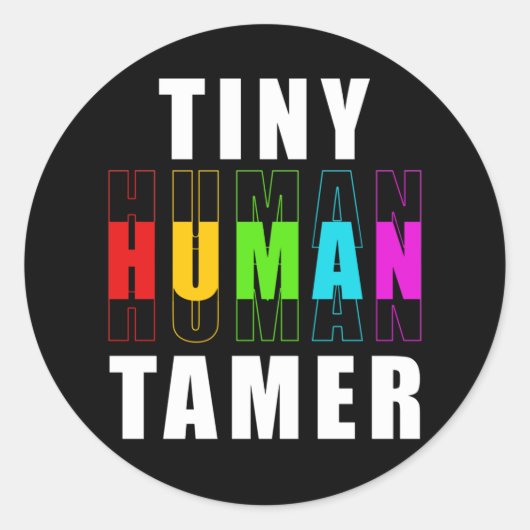 Paraprofessional Paraeducator Tiny Tamer Teacher Ronde Sticker (Voorkant)