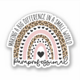 Paraprofessional regenboog, Para leraar geschenk Sticker