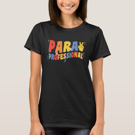 Paraprofessional Retro Para Professional Teacher P T-shirt (Voorkant)