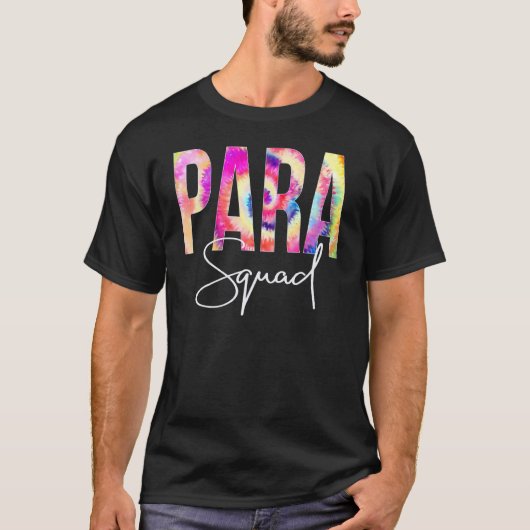 Paraprofessional Squad tie Dye terug naar schoolle T-shirt (Voorkant)