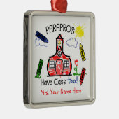 Parapros hebben klasse te Schoolhouse Crayon teken Metalen Ornament (Rechts)