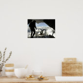 Pararescuemenspringen uit de achterkant van een C- Poster (Keuken)