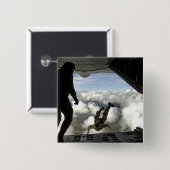 Pararescuemenspringen uit de achterkant van een C- Vierkante Button 5,1 Cm (Voorkant /achterkant)