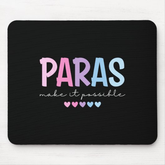 Paras maken het mogelijk Hart Para Paraprofessiona Muismat (Voorkant)