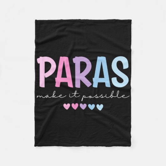 Paras maken het mogelijk Heart Para Paraprofession Fleece Deken (Voorkant)