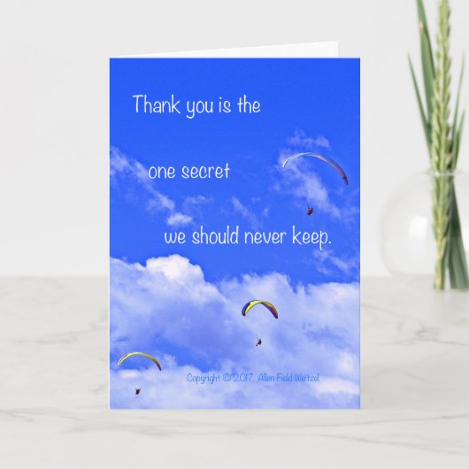 Parasailing #2 met gedicht: Geen geheim Kaart (Voorkant)