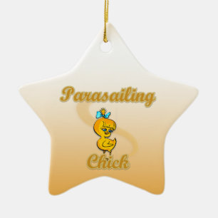 Parasailing Chick Keramisch Ornament