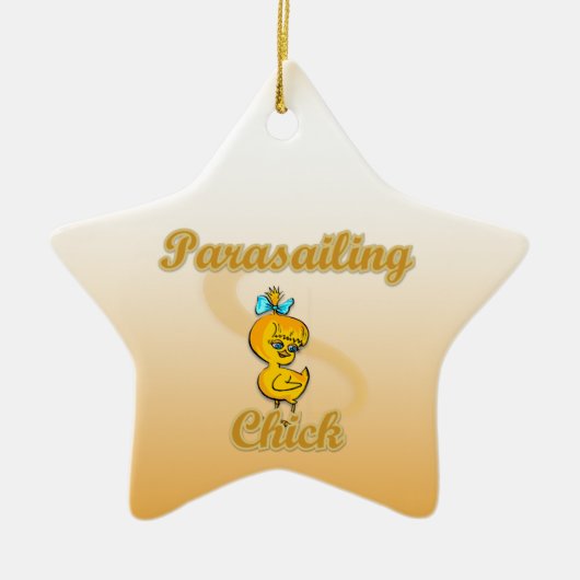 Parasailing Chick Keramisch Ornament (Voorkant)