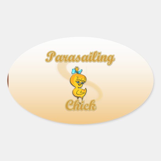Parasailing Chick Ovale Sticker (Voorkant)