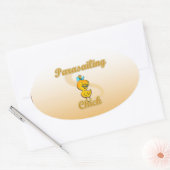 Parasailing Chick Ovale Sticker (Envelop)
