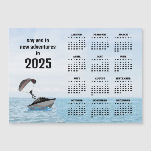 Parasailing Design 2025 Kalender Magnetische Kaart (Voorkant)