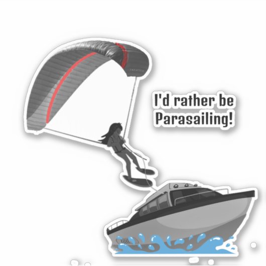 Parasailing Design Custom-Cut Vinyl Sticker (Voorkant)