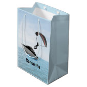 Parasailing design medium cadeauzakje (Achterkant Gekanteld)
