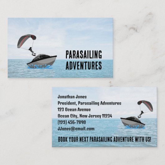 Parasailing design visitekaartje (Voorkant / Achterkant)