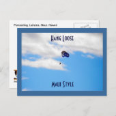 Parasailing in Lahaina, Maui Hawaii Briefkaart (Voorkant / Achterkant)