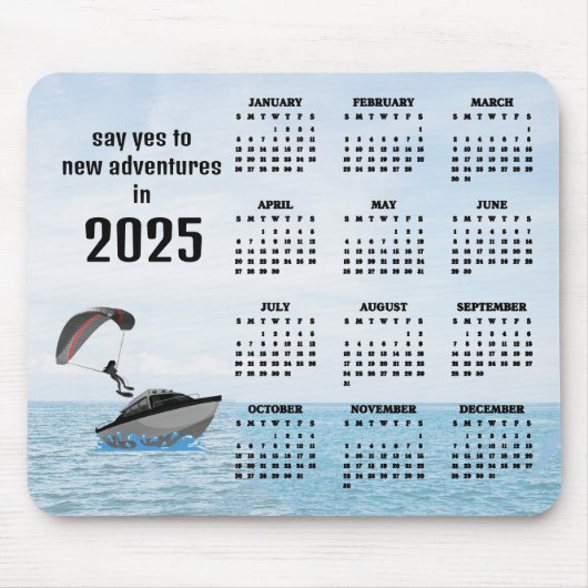 Parasailing ontwerp 2025 kalender muismat (Voorkant)