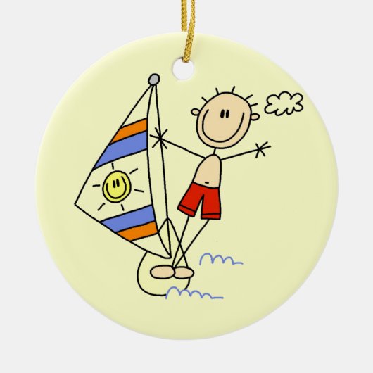 Parasailing Stick Figuur Keramisch Ornament (Voorkant)