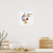 Parasailing Stick Figuur Poster (Keuken)