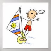 Parasailing Stick Figuur Poster (Voorkant)