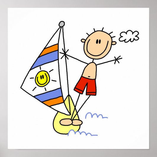 Parasailing Stick Figuur Poster (Voorkant)