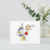 Parasailing Stickfiguur Briefkaart (Staand voorkant)