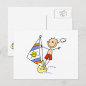 Parasailing Stickfiguur Briefkaart (Voorkant / Achterkant)