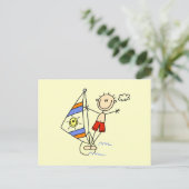 Parasailing Stickfiguur Briefkaart (Staand voorkant)