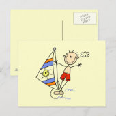 Parasailing Stickfiguur Briefkaart (Voorkant / Achterkant)