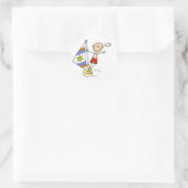 Parasailing Stickfiguur Ronde Sticker (Tas)
