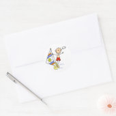 Parasailing Stickfiguur Ronde Sticker (Envelop)
