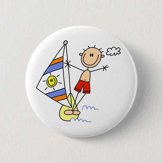 Parasailing Stokfiguur Ronde Button 5,7 Cm (Voorkant)
