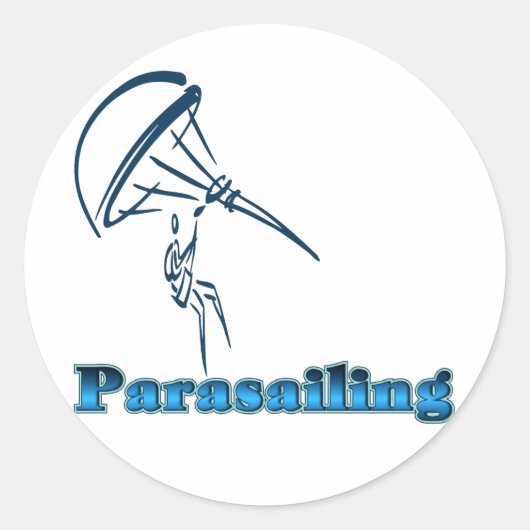 Parasailing T-shirts en cadeautjes. Ronde Sticker (Voorkant)