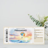 Parasailing Ticket Gift Certificate Kaart (Staand voorkant)