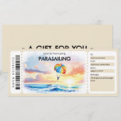 Parasailing Ticket Gift Certificate Kaart (Voorkant / Achterkant)
