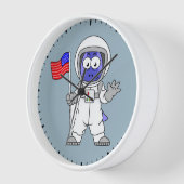 Parasaurolophus Astronaut met Amerikaanse vlag. (Hoek)
