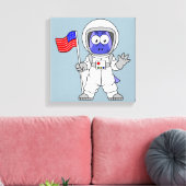 Parasaurolophus Astronaut met Amerikaanse vlag. Canvas Afdruk (Insitu (Woonkamer))