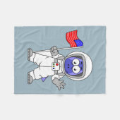 Parasaurolophus Astronaut met Amerikaanse vlag. Fleece Deken (Voorkant (Horizontaal))