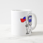 Parasaurolophus Astronaut met Amerikaanse vlag. Grote Koffiekop (Voorkant rechts)