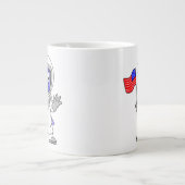 Parasaurolophus Astronaut met Amerikaanse vlag. Grote Koffiekop (Voorkant)