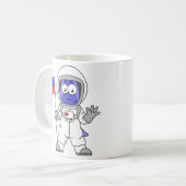 Parasaurolophus Astronaut met Amerikaanse vlag. Koffiemok (Voorkant links)