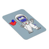 Parasaurolophus Astronaut met Amerikaanse vlag. Magneet (Rechterzijde)