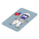 Parasaurolophus Astronaut met Amerikaanse vlag. Magneet (Linkerzijde)