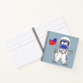 Parasaurolophus Astronaut met Amerikaanse vlag. Notitieboek (Binnen)