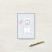 Parasaurolophus Astronaut met Amerikaanse vlag. Post-it® Notes (Op bureau)