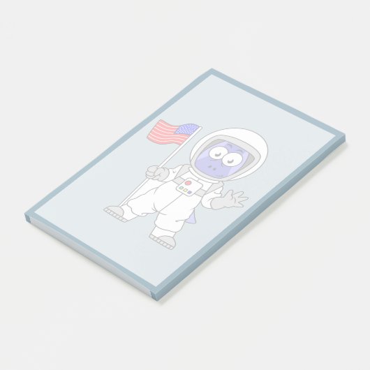 Parasaurolophus Astronaut met Amerikaanse vlag. Post-it® Notes (Schuin)
